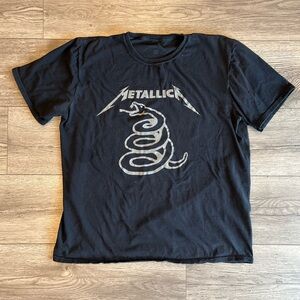 Metallica Short Sleeve T-Shirt Crewneck Album Snake Logo Band Graphic Tee Large